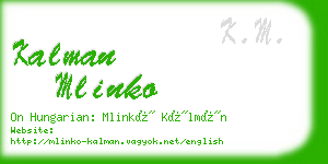 kalman mlinko business card